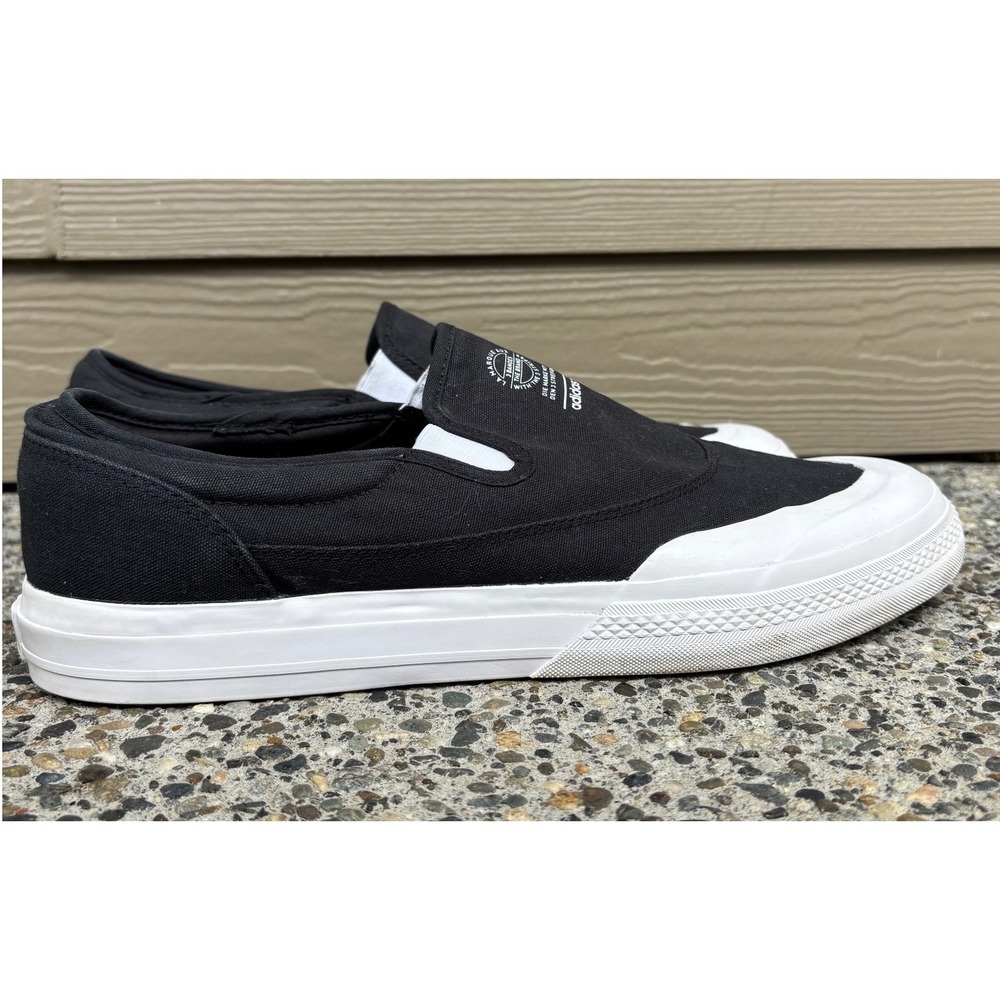 Adidas Nizza RF Slip On Trainers Core Black Skate Shoes S23722 Men's Size 14